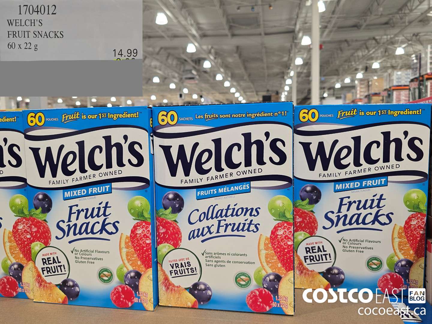 1704012 WELCH'S FRUIT SNACKS 60 X 22 G ($3.00 INSTANT SAVINGS EXPIRES ON 2025-05-04) $11.99