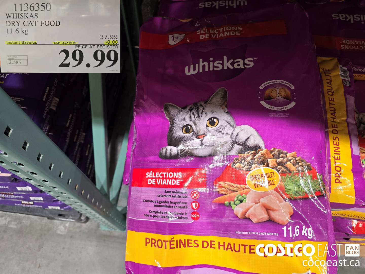 1136350 WHISKAS DRY CAT FOOD 11.6 kg ($8.00 INSTANT SAVINGS EXPIRES ON 2025-06-08) $29.99