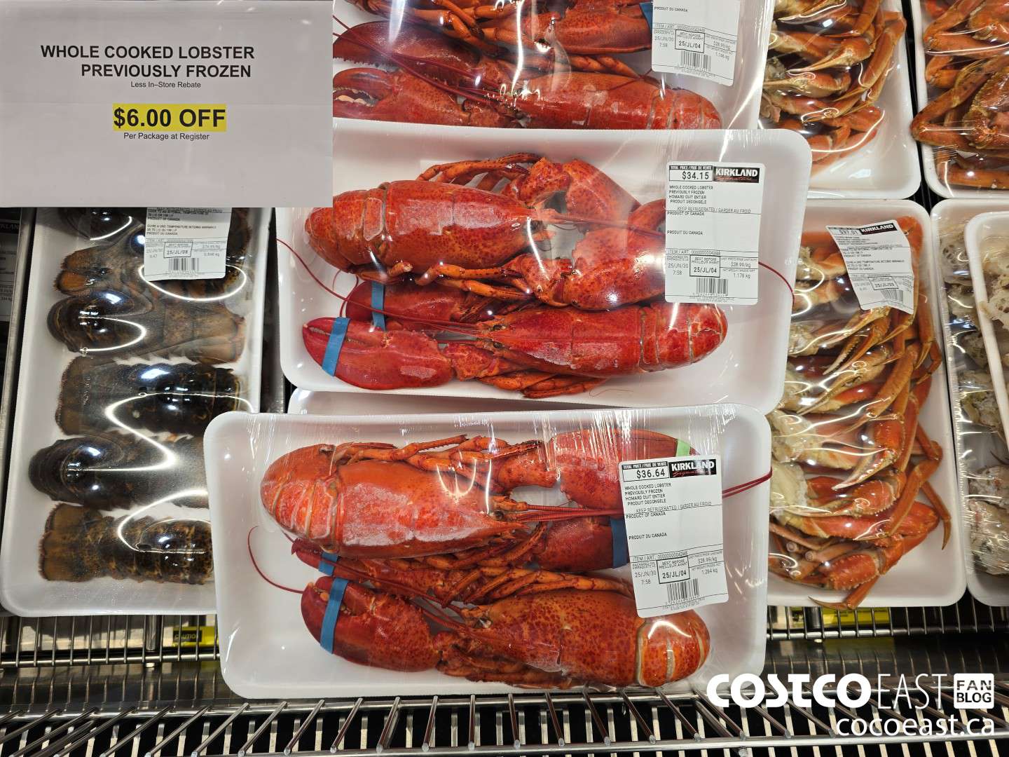 42448 WHOLE COOKED LOBSTER PREVIOUSLY FROZEN ($6.00 INSTANT SAVINGS)