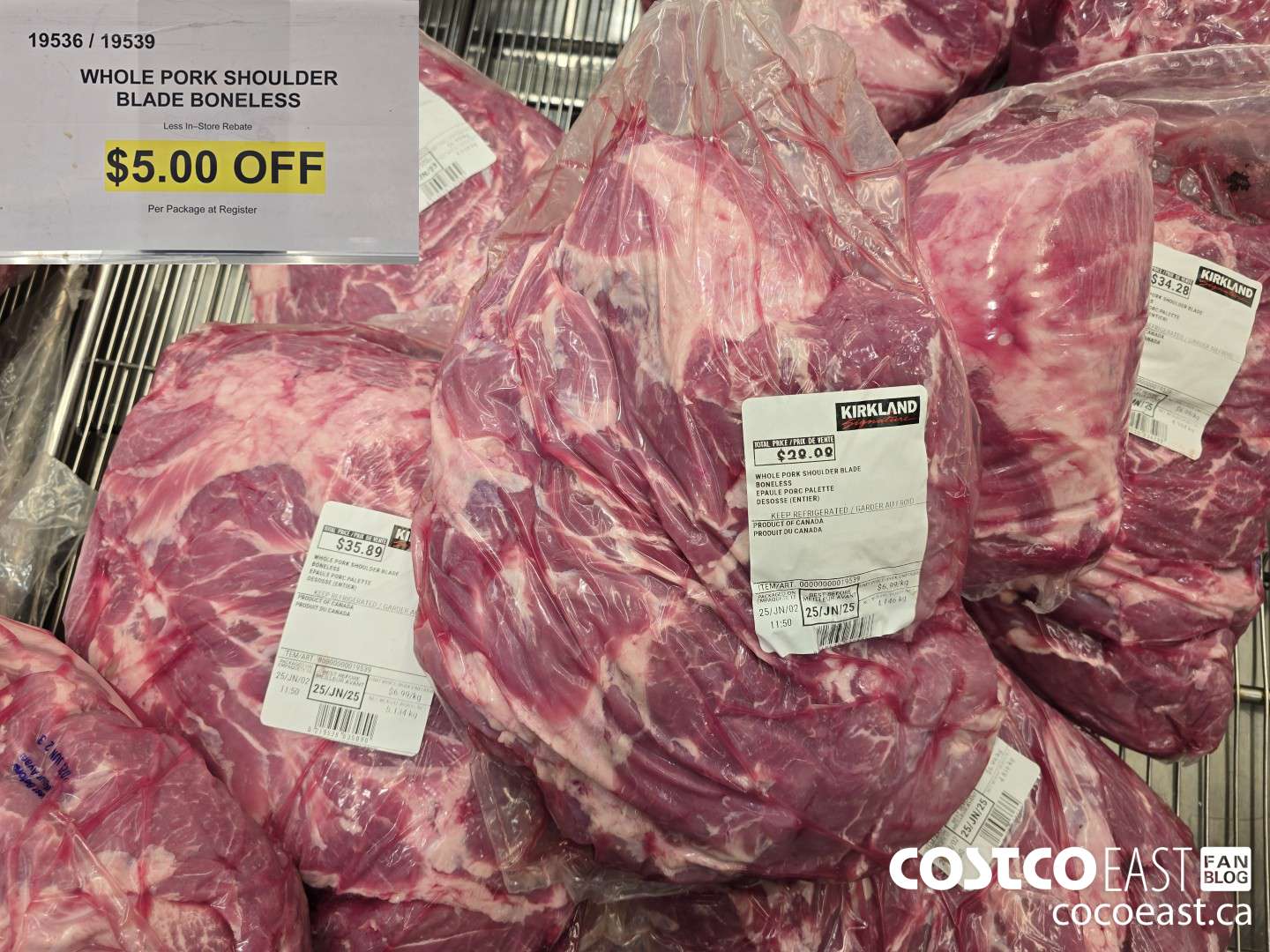 19536 WHOLE PORK SHOULDER BLADE BONELESS ($5.00 INSTANT SAVINGS)