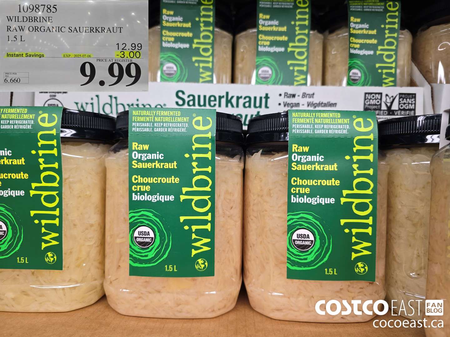 1098785 WILDBRINE RAW ORGANIC SAUERKRAUT 1.5 L ($3.00 INSTANT SAVINGS EXPIRES ON 2025-07-06) $9.99