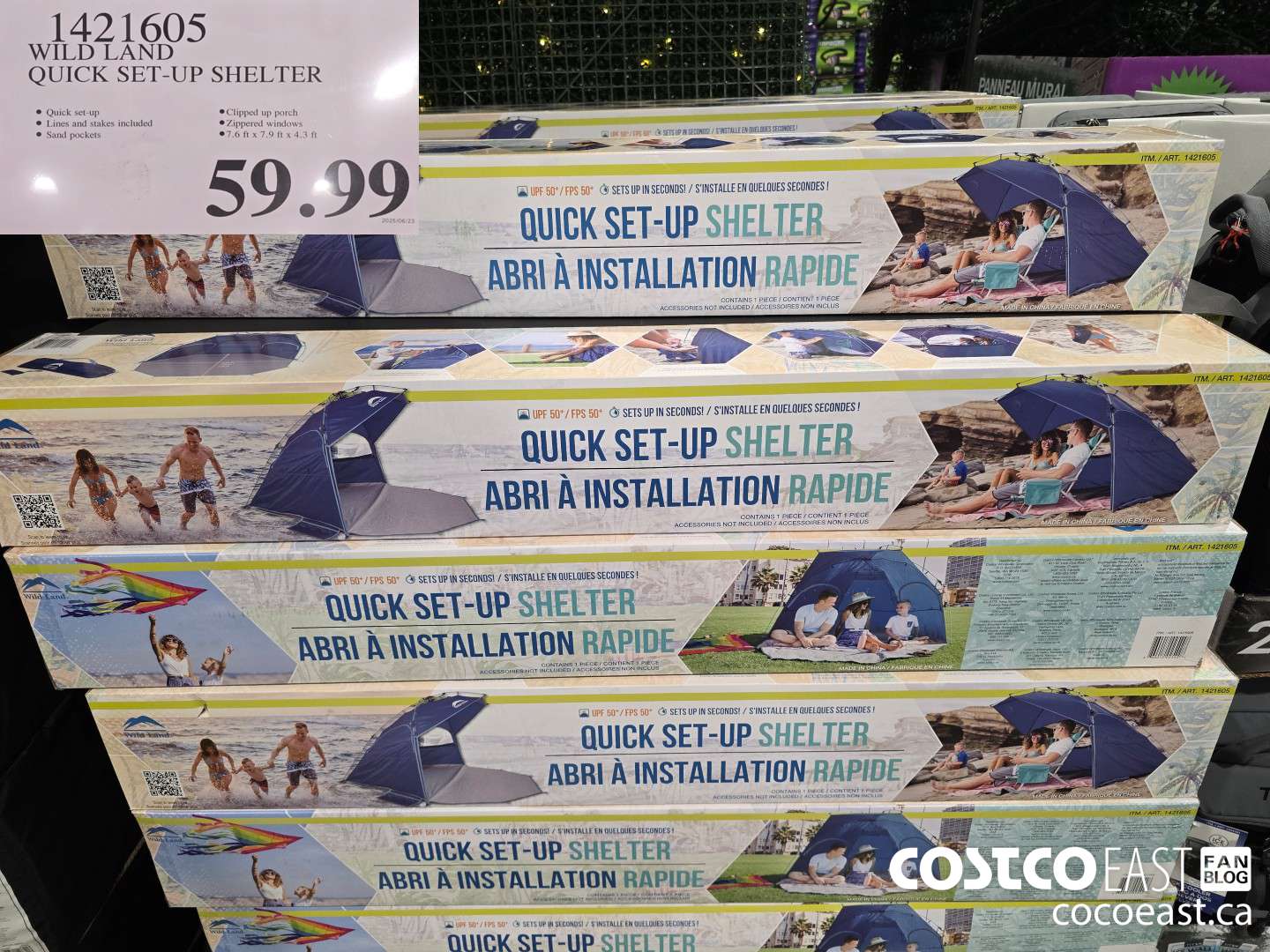 1421605 WILD LAND QUICK SET-UP SHELTER $59.99