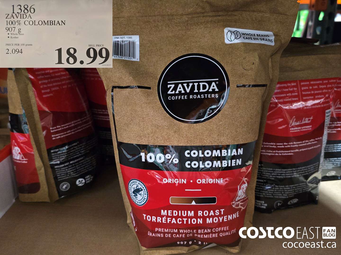 1386 ZAVIDA 100% COLOMBIAN 907 g $18.99