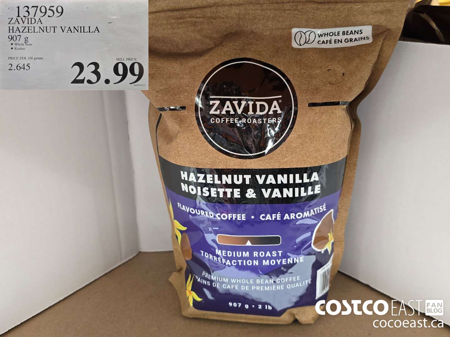 137959 ZAVIDA HAZELNUT VANILLA 907G $23.99
