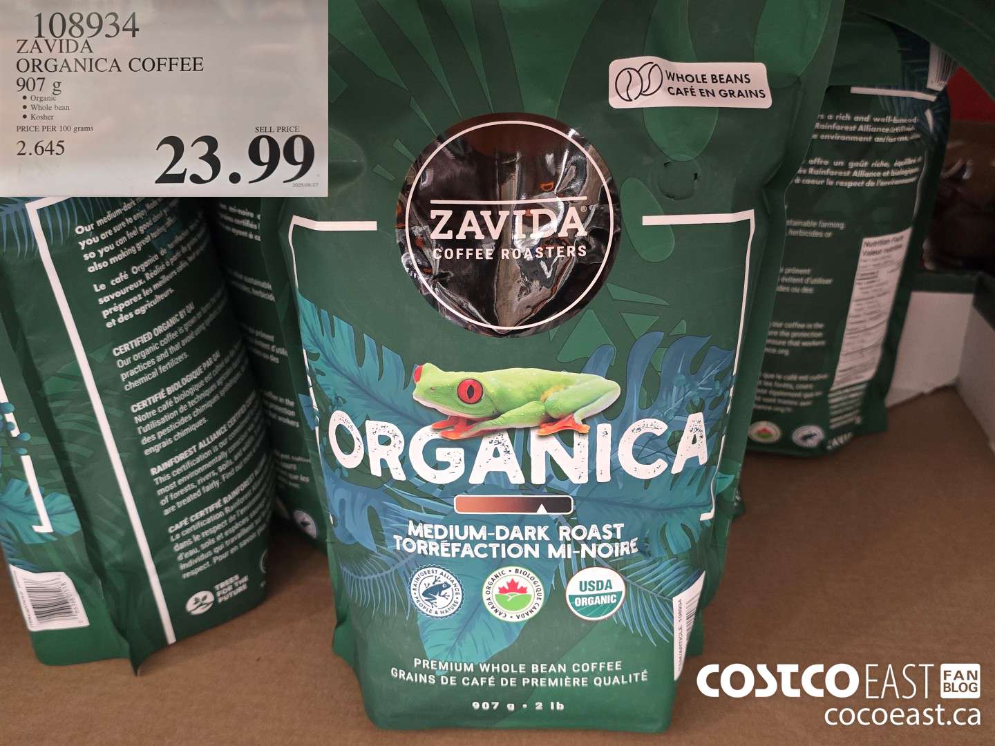 108934 ZAVIDA ORGANICA COFFEE 907 g $23.99