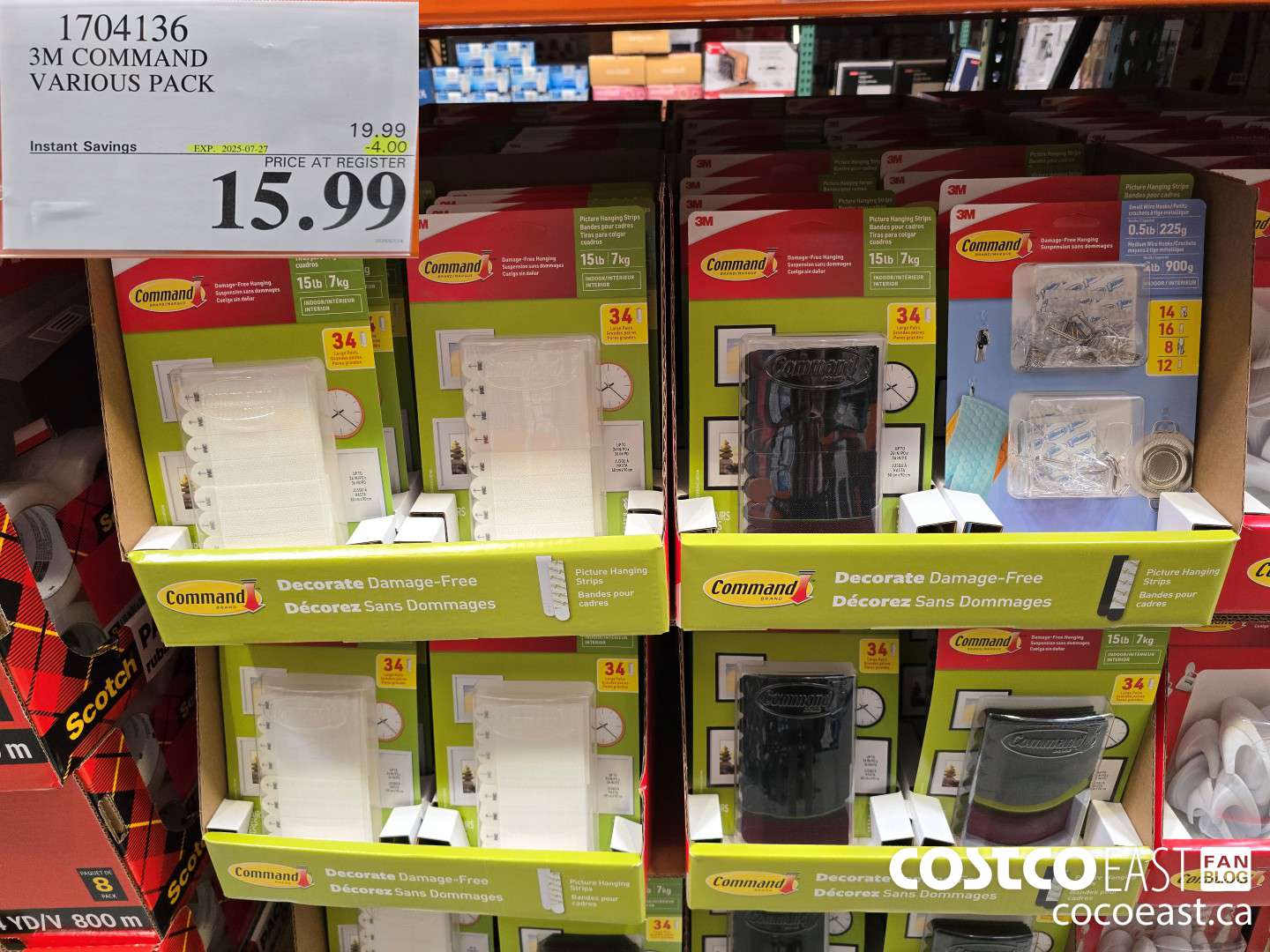 1704136 3M COMMAND VARIOUS PACK ($4.00 INSTANT SAVINGS EXPIRES ON 2025-07-27) $15.99