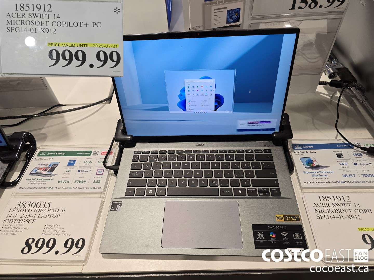 1851912 ACER SWIFT 14 MICROSOFT COPILOT+ PC SFG14-01-X912 $999.99