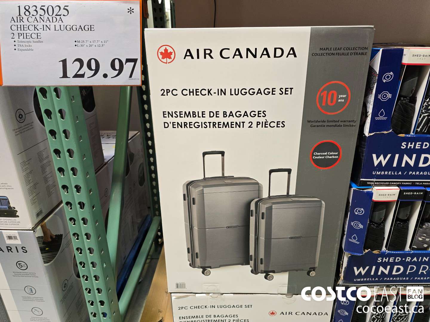 1835025 AIR CANADA CHECK-IN LUGGAGE 2 PIECE $129.97