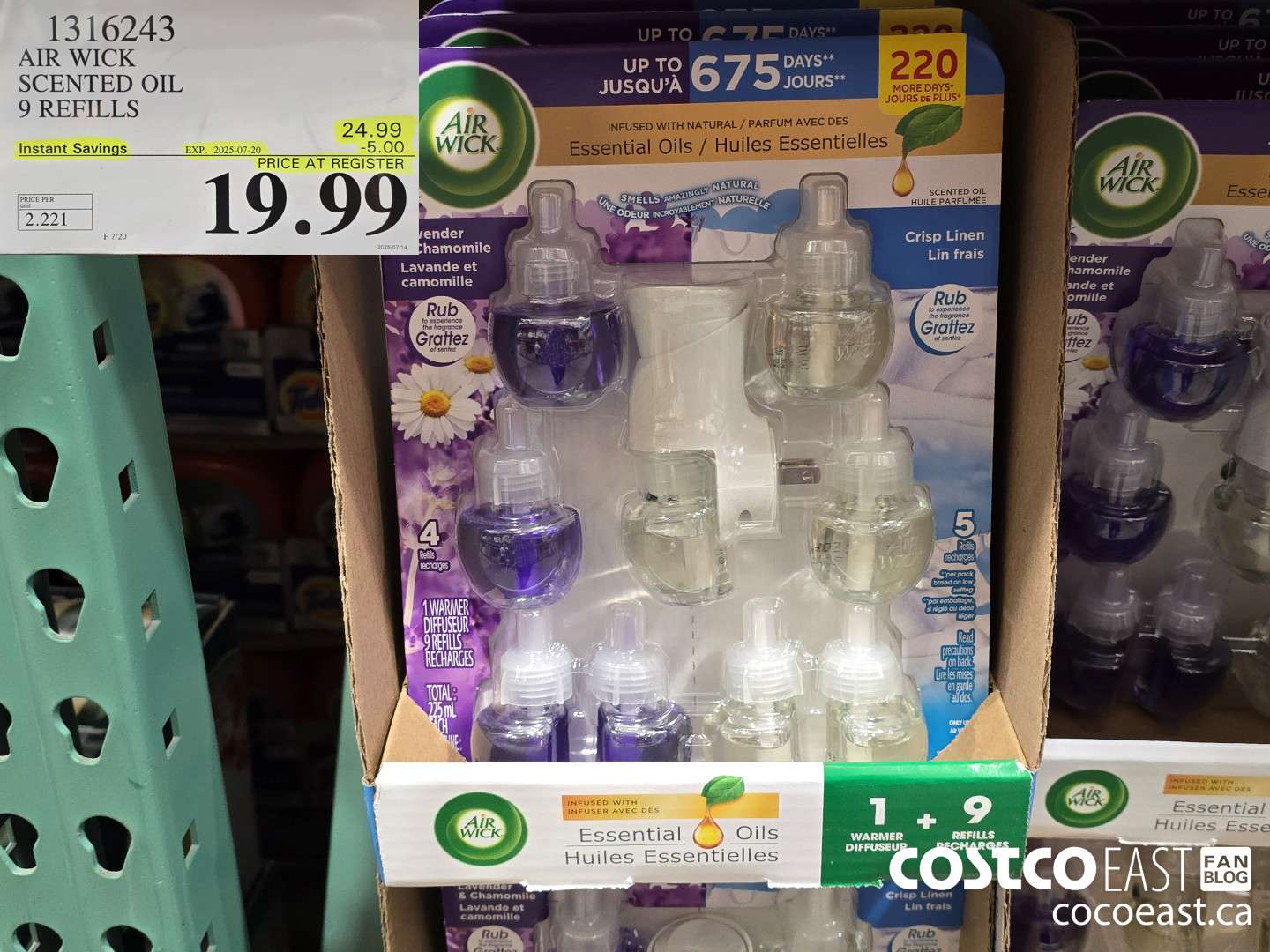 1316243 AIR WICK SCENTED OIL 9 REFILLS ($5.00 INSTANT SAVINGS EXPIRES ON 2025-07-20) $19.99