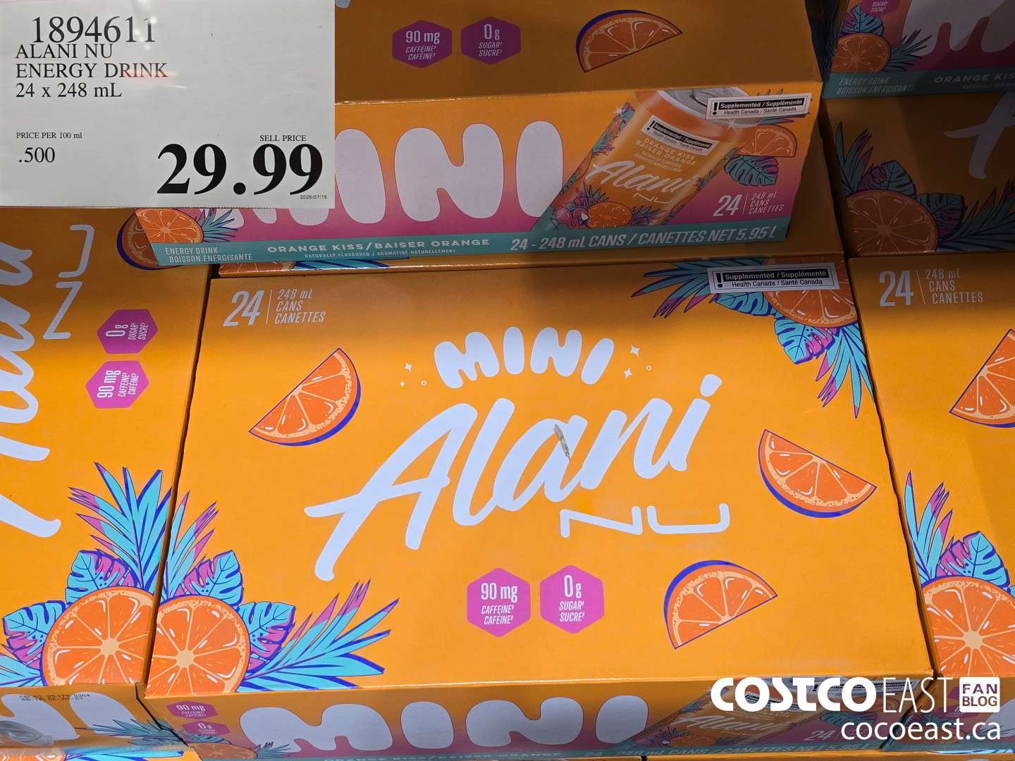 1894611 ALANI NU ENERGY DRINK 24 x 248 mL $29.99