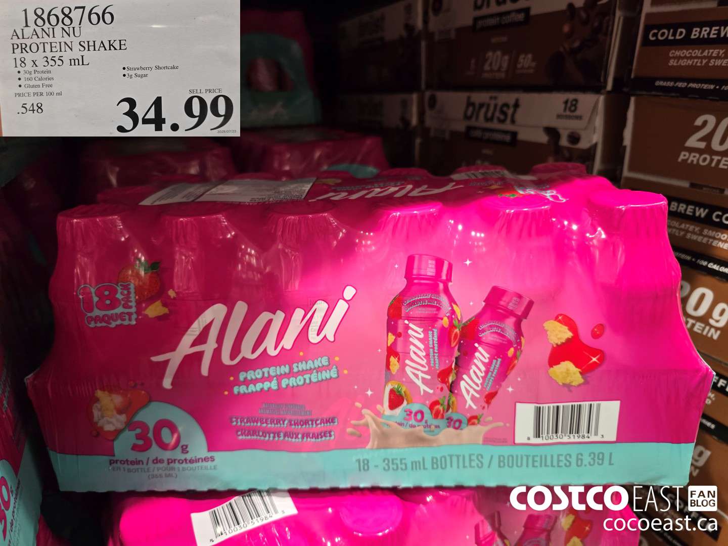 1868766 ALANI NU PROTEIN SHAKE 18 X 355 ML $34.99