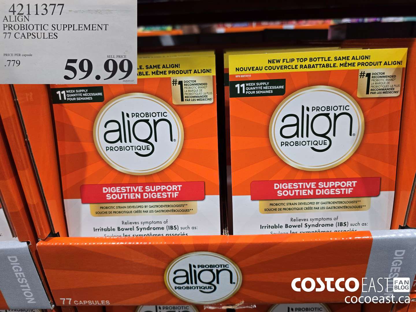 4211377 ALIGN PROBIOTIC SUPPLEMENT 77 CAPSULES $59.99