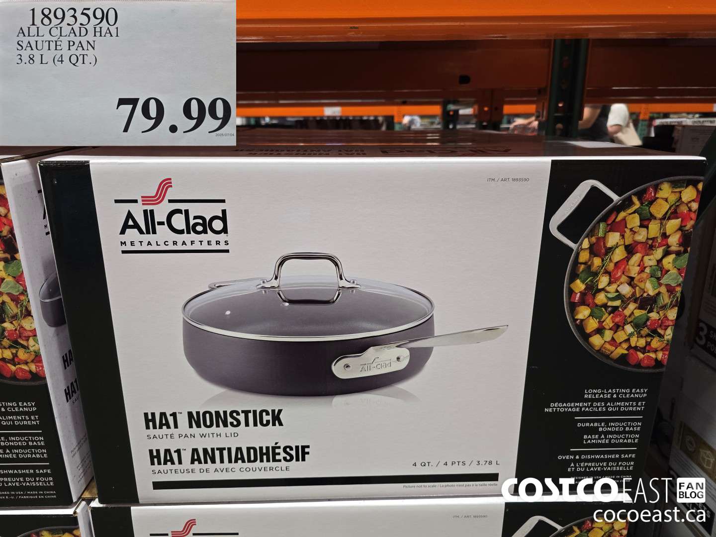 1893590 ALL CLAD HA1 SAUTE PAN 3.8 L (4 QT.) $79.99