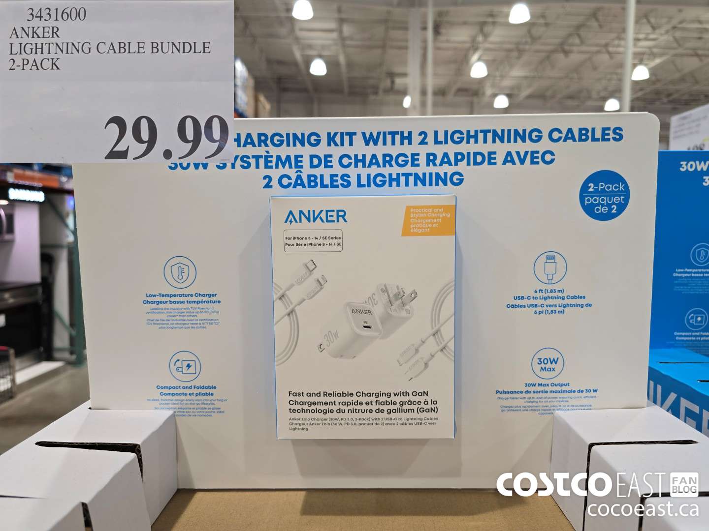 3431600 ANKER LIGHTNING CABLE BUNDLE 2-PACK $29.99