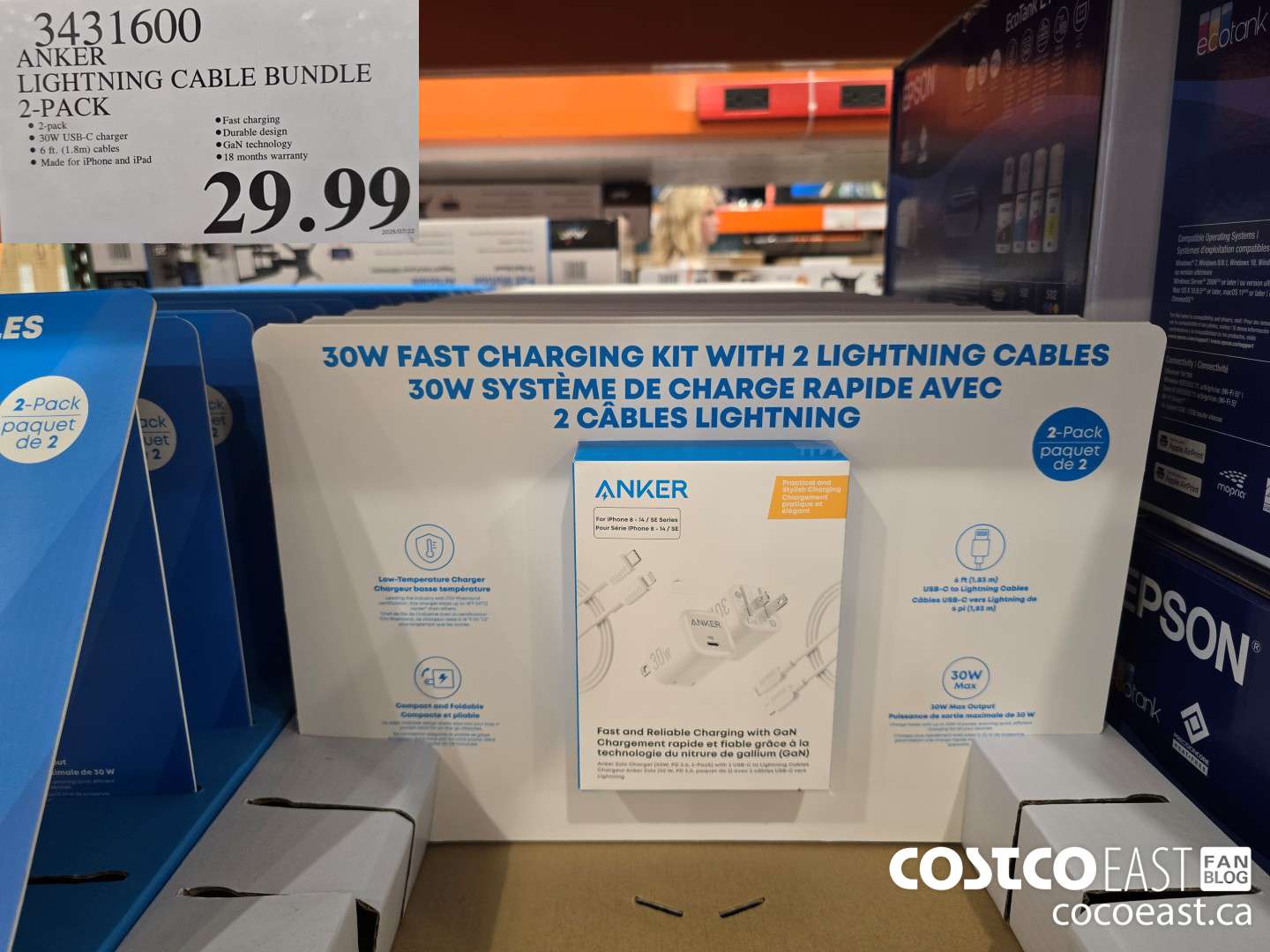 3431600 ANKER LIGHTNING CABLE BUNDLE 2-PACK $29.99