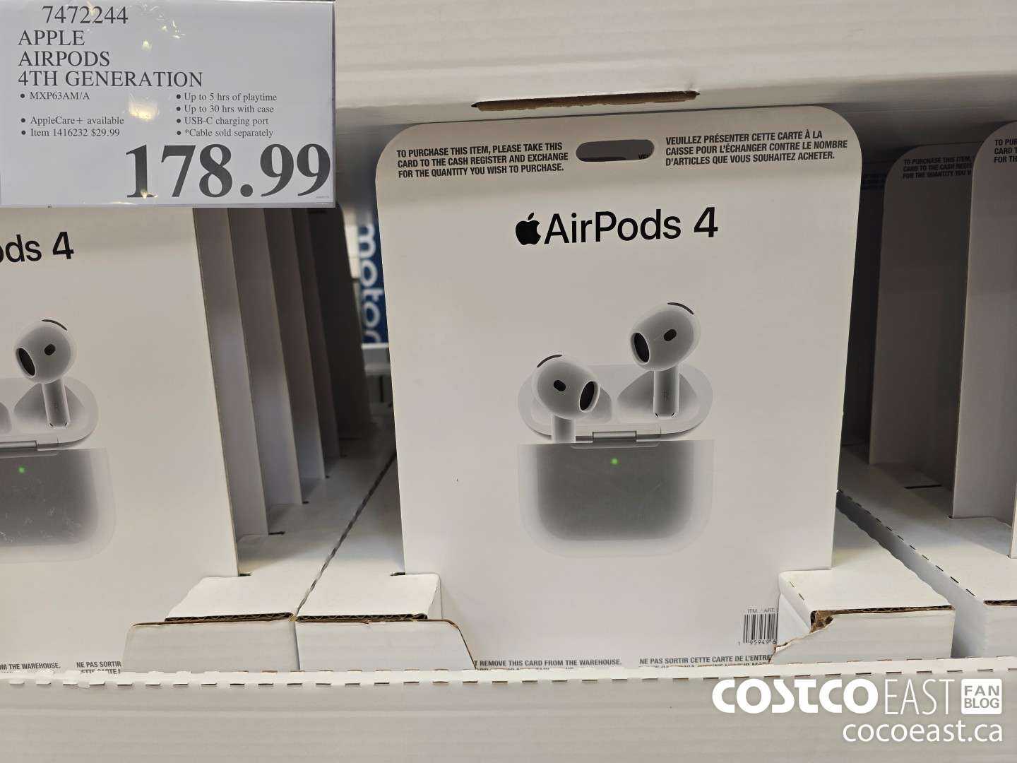 7472244 APPLE AIRPODS 4TH GENERATION $178.99