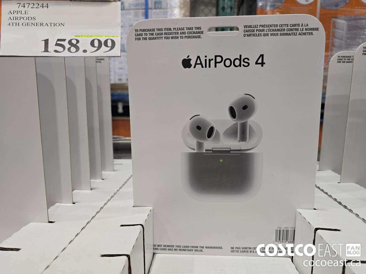 7472244 APPLE AIRPODS 4TH GENERATION $158.99