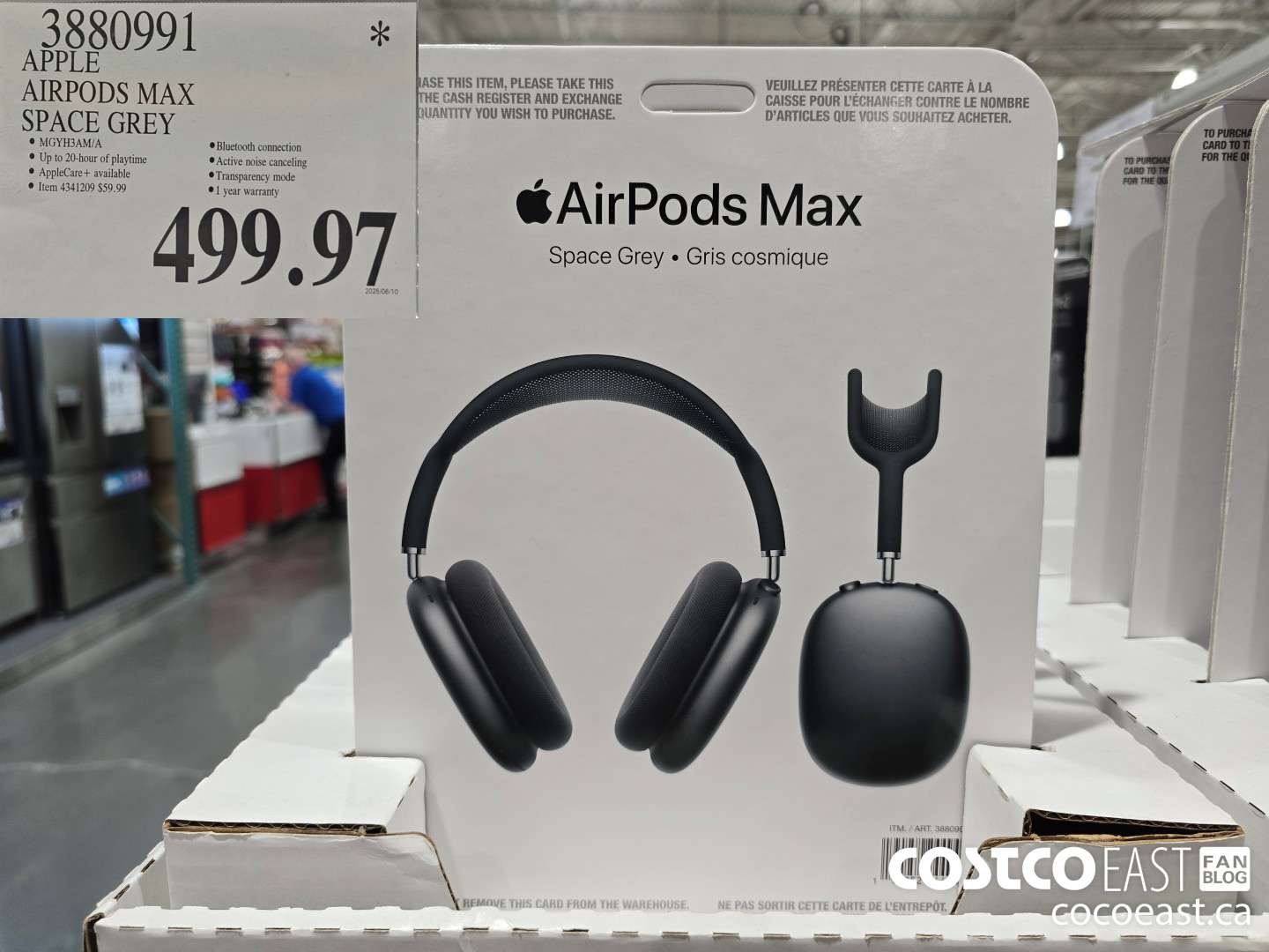 3880991 APPLE AIRPODS MAX SPACE GREY $499.97