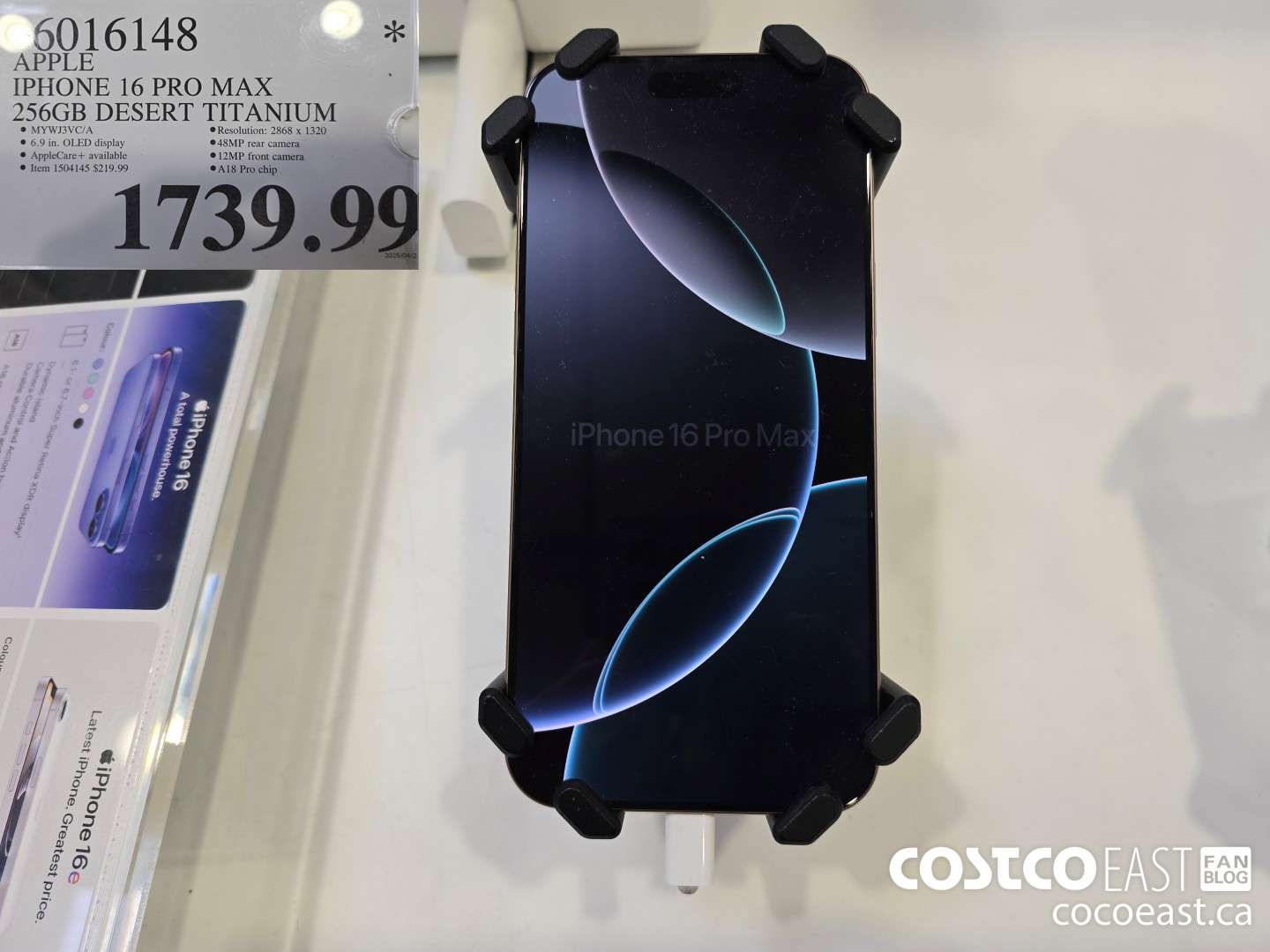 6016148 APPLE IPHONE 16 PRO MAX 256 GB DESERT TITANIUM $1739.99