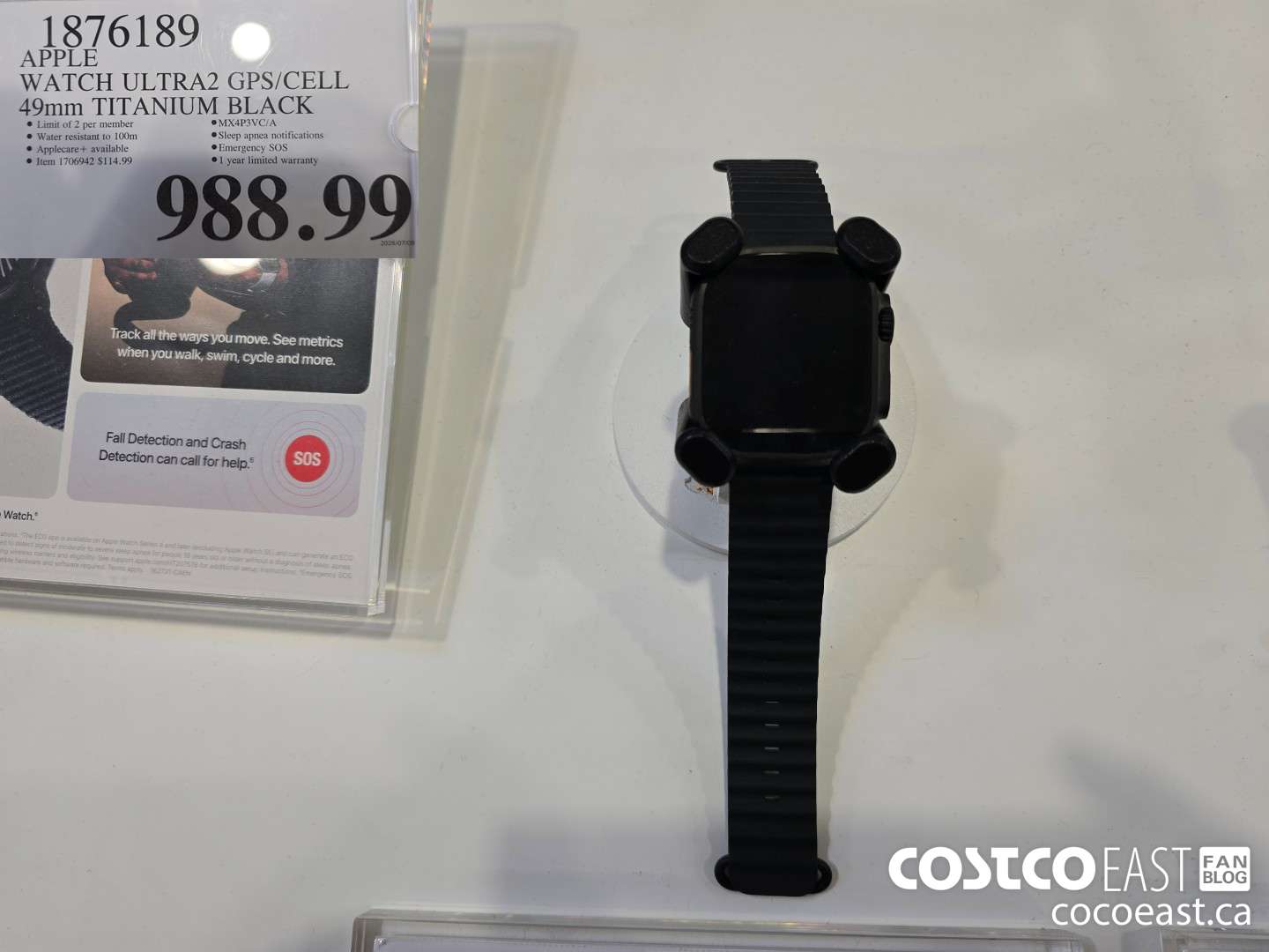 1876189 APPLE WATCH ULTRA2 GPS/CELL 49mm TITANIUM BLACK $988.99