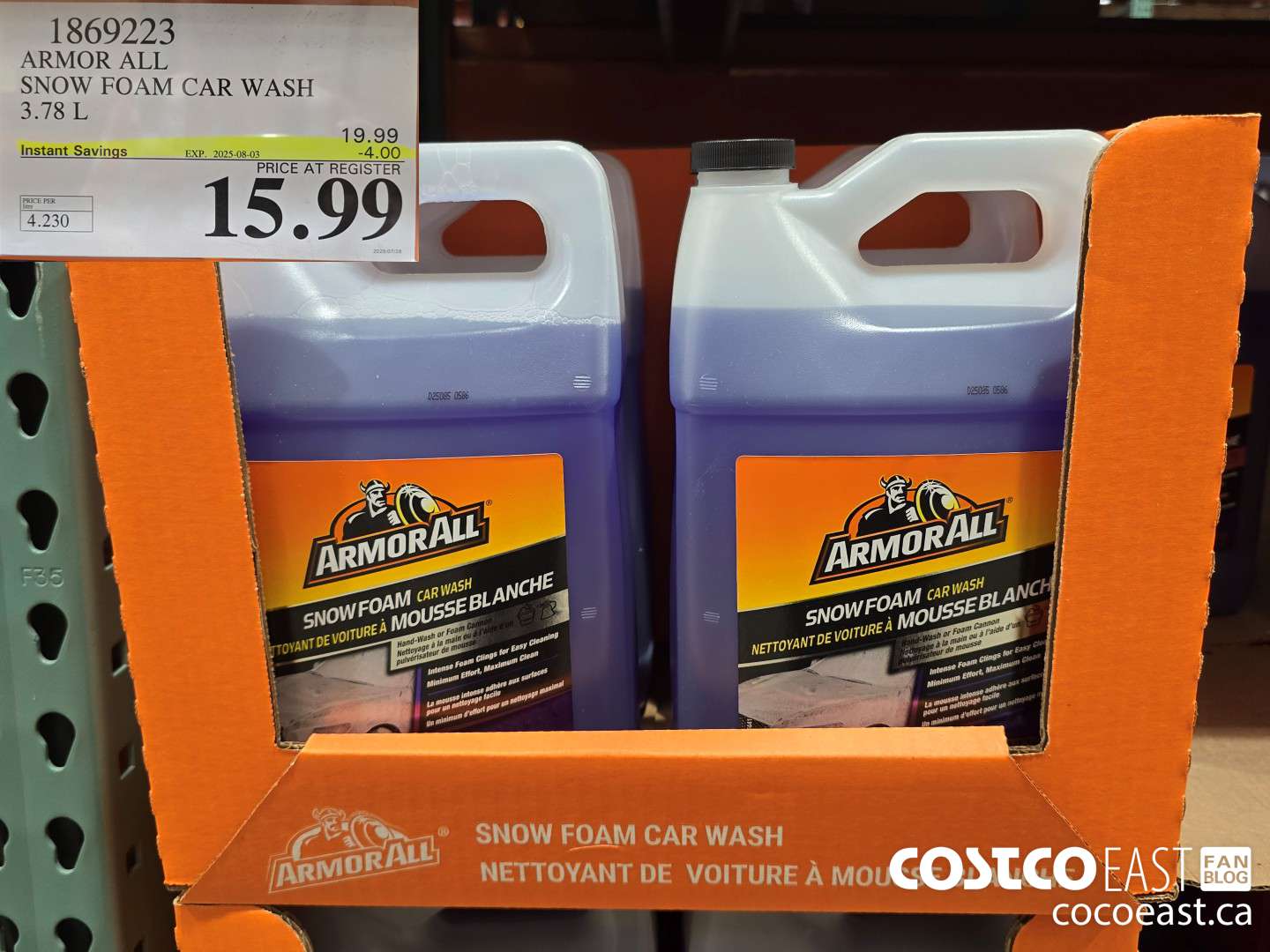 1869223 ARMOR ALL SNOW FOAM CAR WASH 3.78 L ($4.00 INSTANT SAVINGS EXPIRES ON 2025-08-03) $15.99