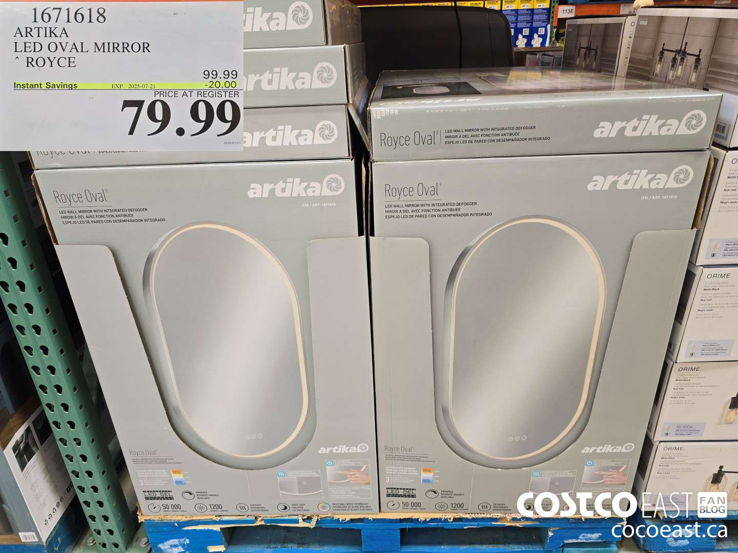 1671618 ARTIKA LED OVAL MIRROR ROYCE ($20.00 INSTANT SAVINGS EXPIRES ON 2025-07-21) $79.99