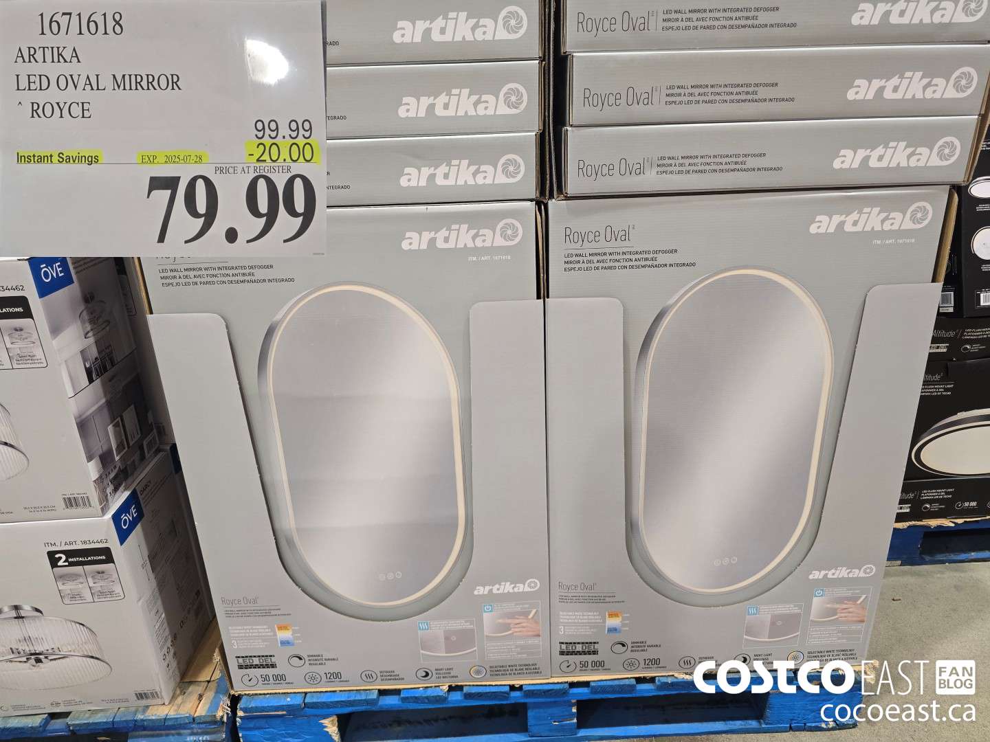 1671618 ARTIKA LED OVAL MIRROR ROYCE ($20.00 INSTANT SAVINGS EXPIRES ON 2025-07-28) $79.99