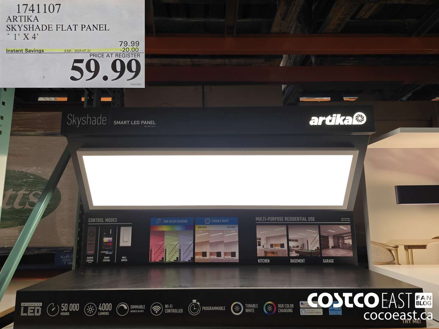 1741107 ARTIKA SKYSHADE FLAT PANEL 1' X 4' ($20.00 INSTANT SAVINGS EXPIRES ON 2025-07-21) $59.99