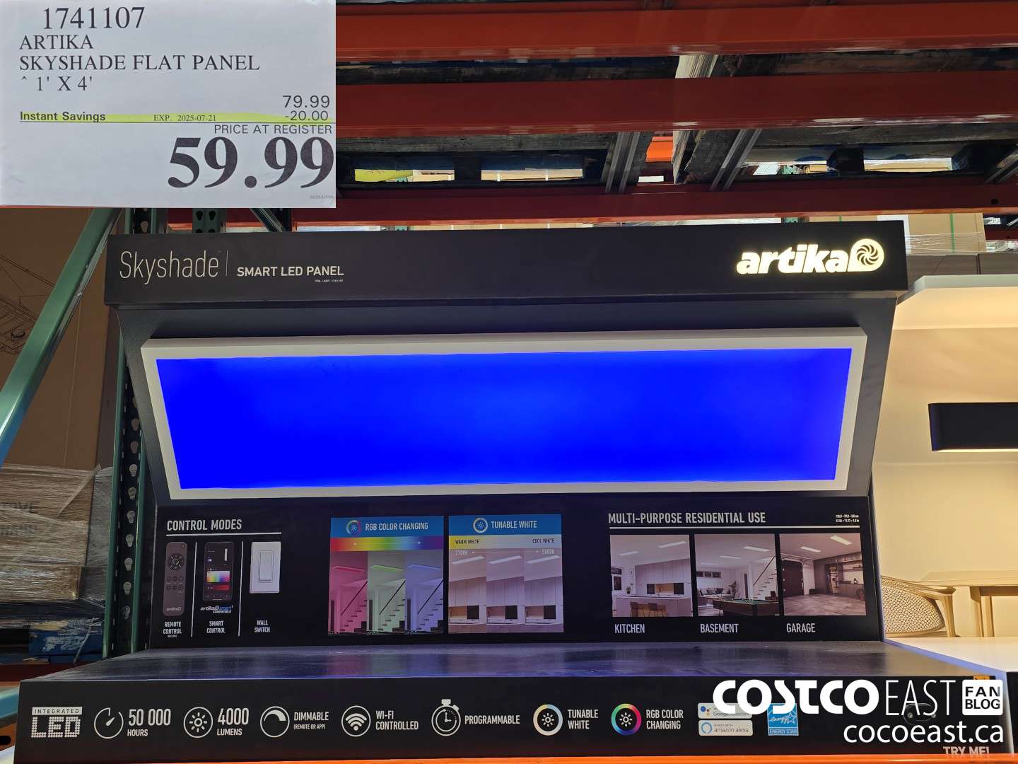 1741107 ARTIKA SKYSHADE FLAT PANEL 1' X 4' ($20.00 INSTANT SAVINGS EXPIRES ON 2025-07-21) $59.99