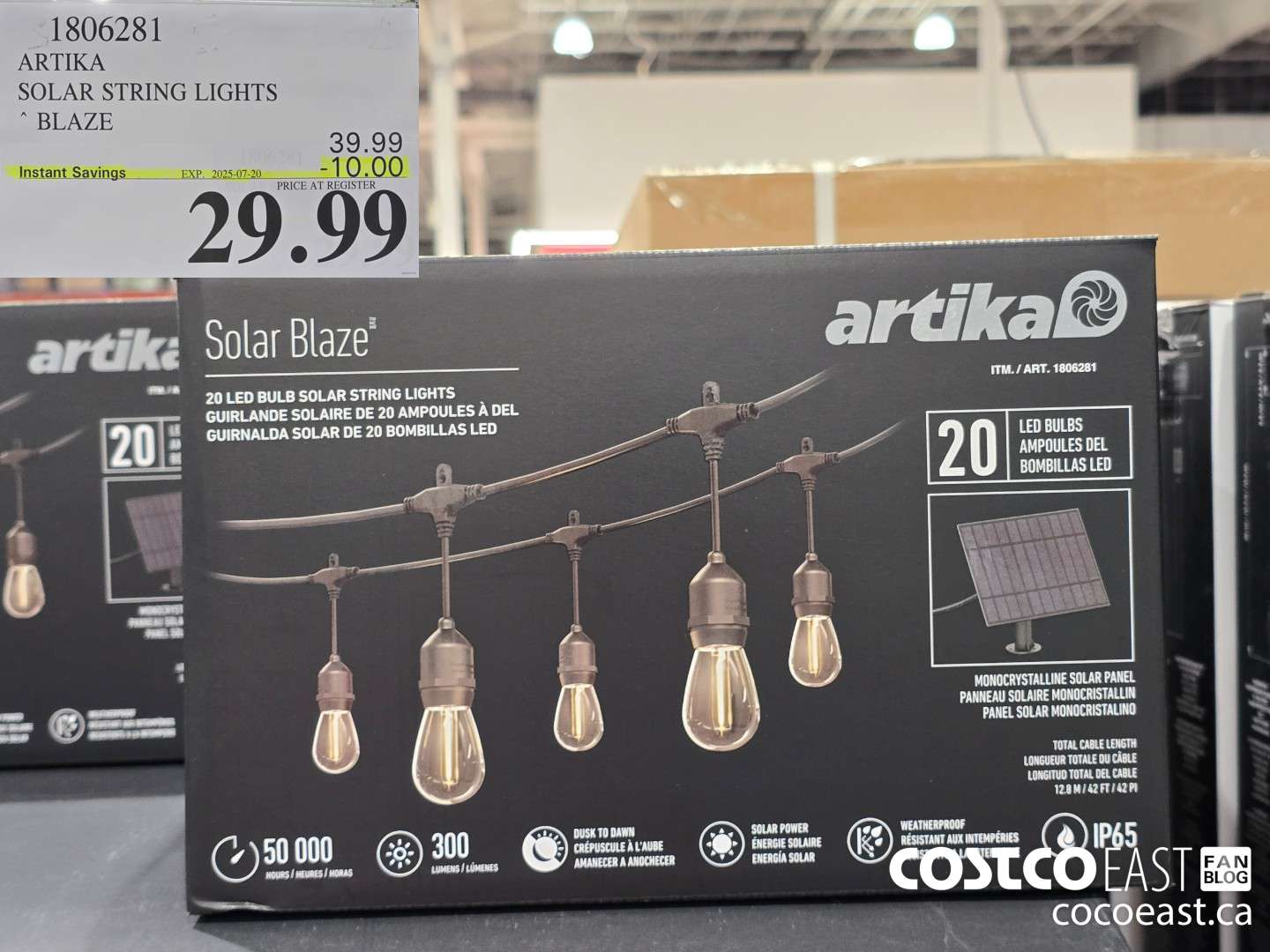 1806281 ARTIKA SOLAR STRING LIGHTS BLAZE ($10.00 INSTANT SAVINGS EXPIRES ON 2025-07-20) $29.99