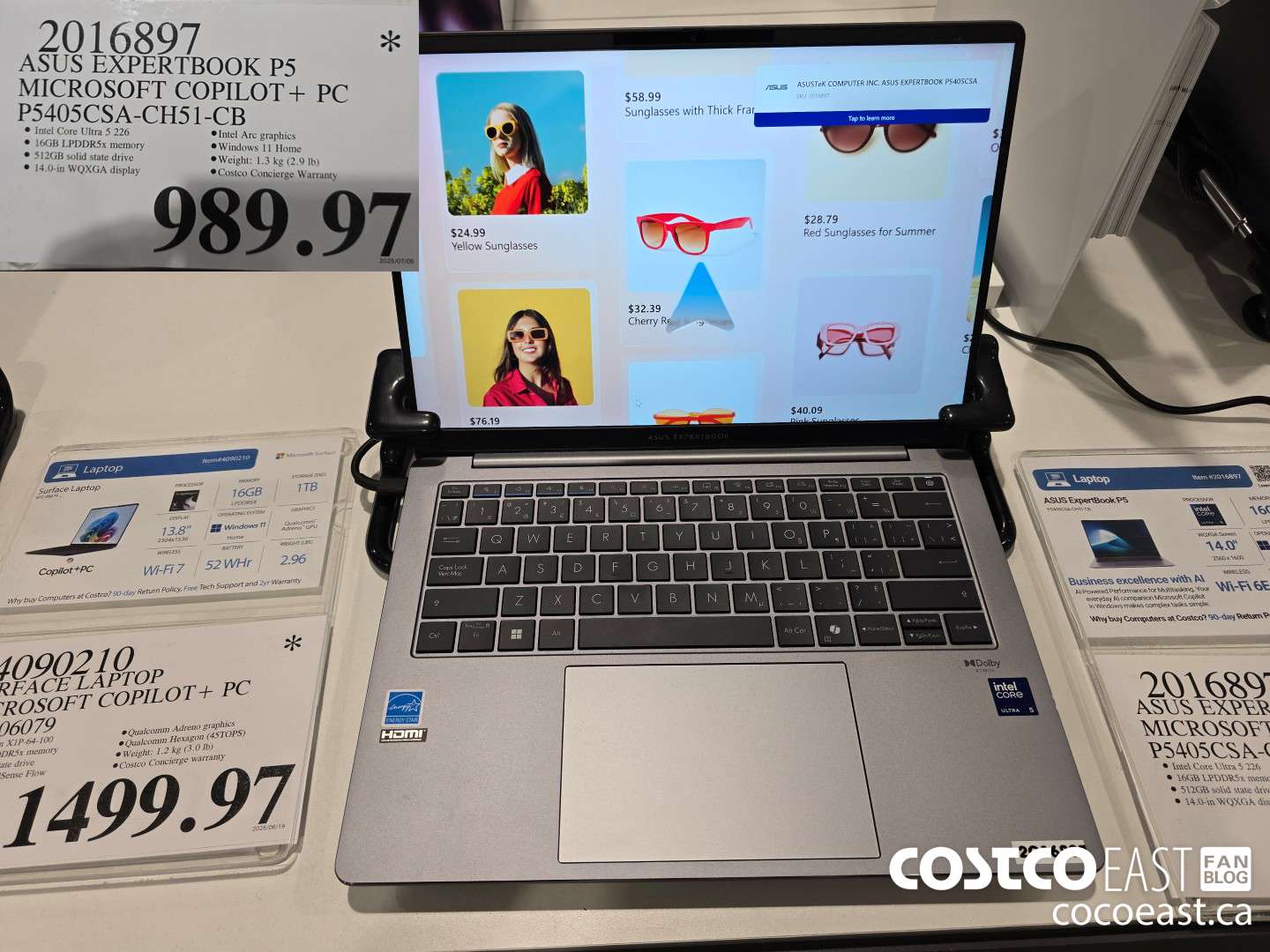 2016897 ASUS EXPERTBOOK P5 MICROSOFT COPILOT+ PC P5405CSA-CHS51-CB $989.97