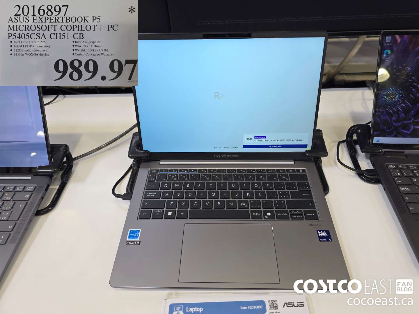 2016897 ASUS EXPERTBOOK P5 MICROSOFT COPILOT+ PC P5405CSA-CHS51-CB $989.97