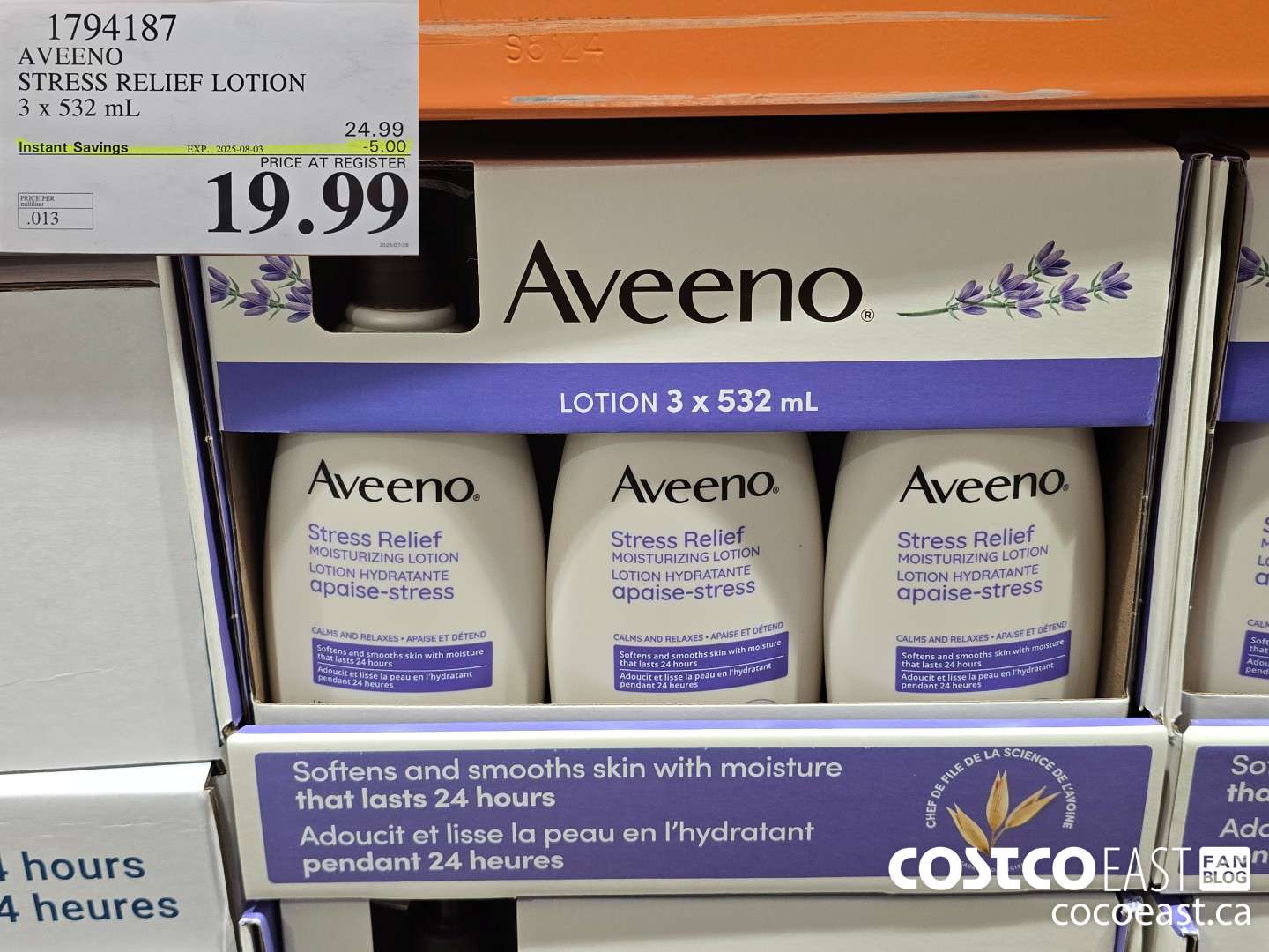 1794187 AVEENO STRESS RELIEF LOTION 3 x 532ml ($5.00 INSTANT SAVINGS EXPIRES ON 2025-08-03) $19.99