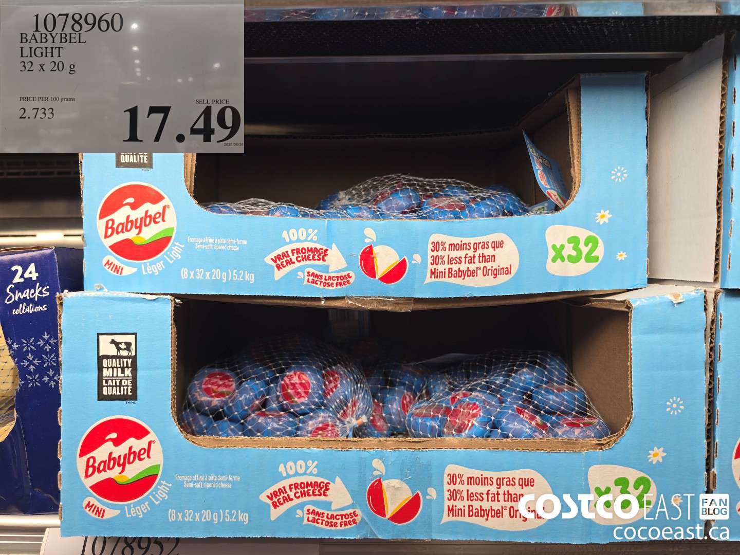 1078960 BABYBEL LIGHT 32 X 20g $17.49