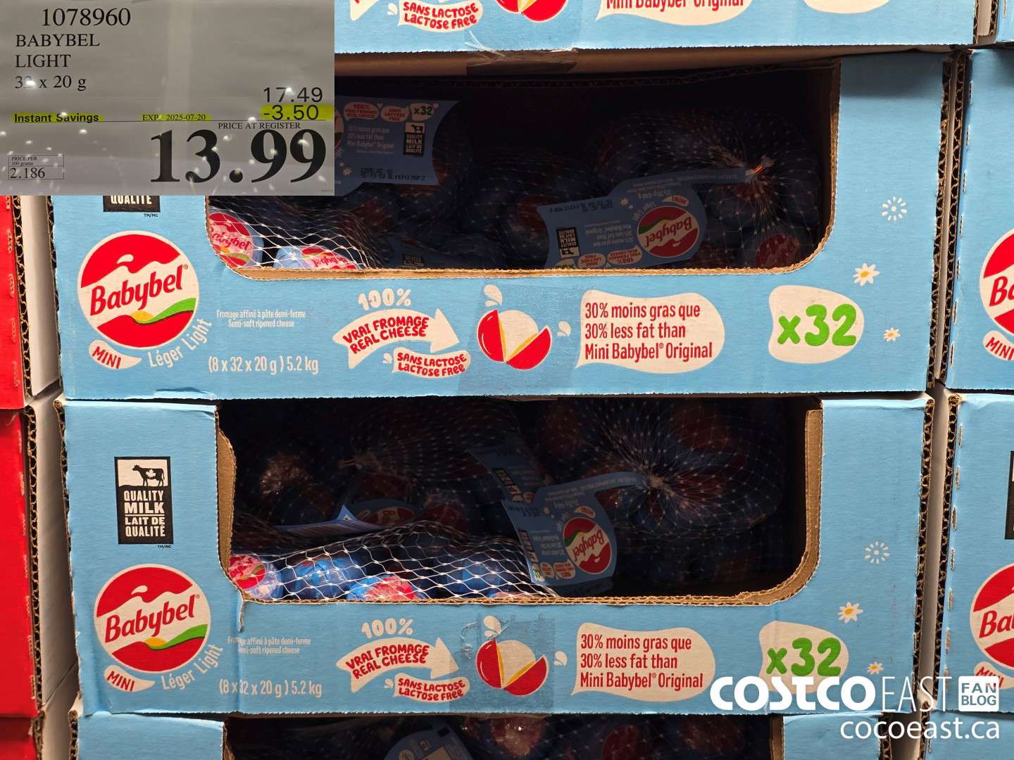 1078960 BABYBEL LIGHT 32 X 20g ($3.50 INSTANT SAVINGS EXPIRES ON 2025-07-20) $13.99