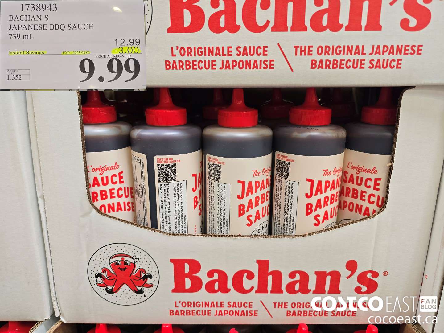 1738943 BACHAN'S JAPANESE BBQ 739 mL ($3.00 INSTANT SAVINGS EXPIRES ON 2025-08-03) $9.99