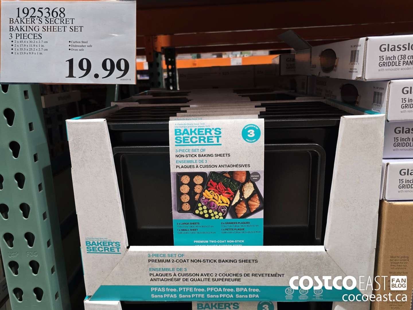 1925368 BAKER'S SECRET BAKING SHEET SET 3 PIECES $19.99