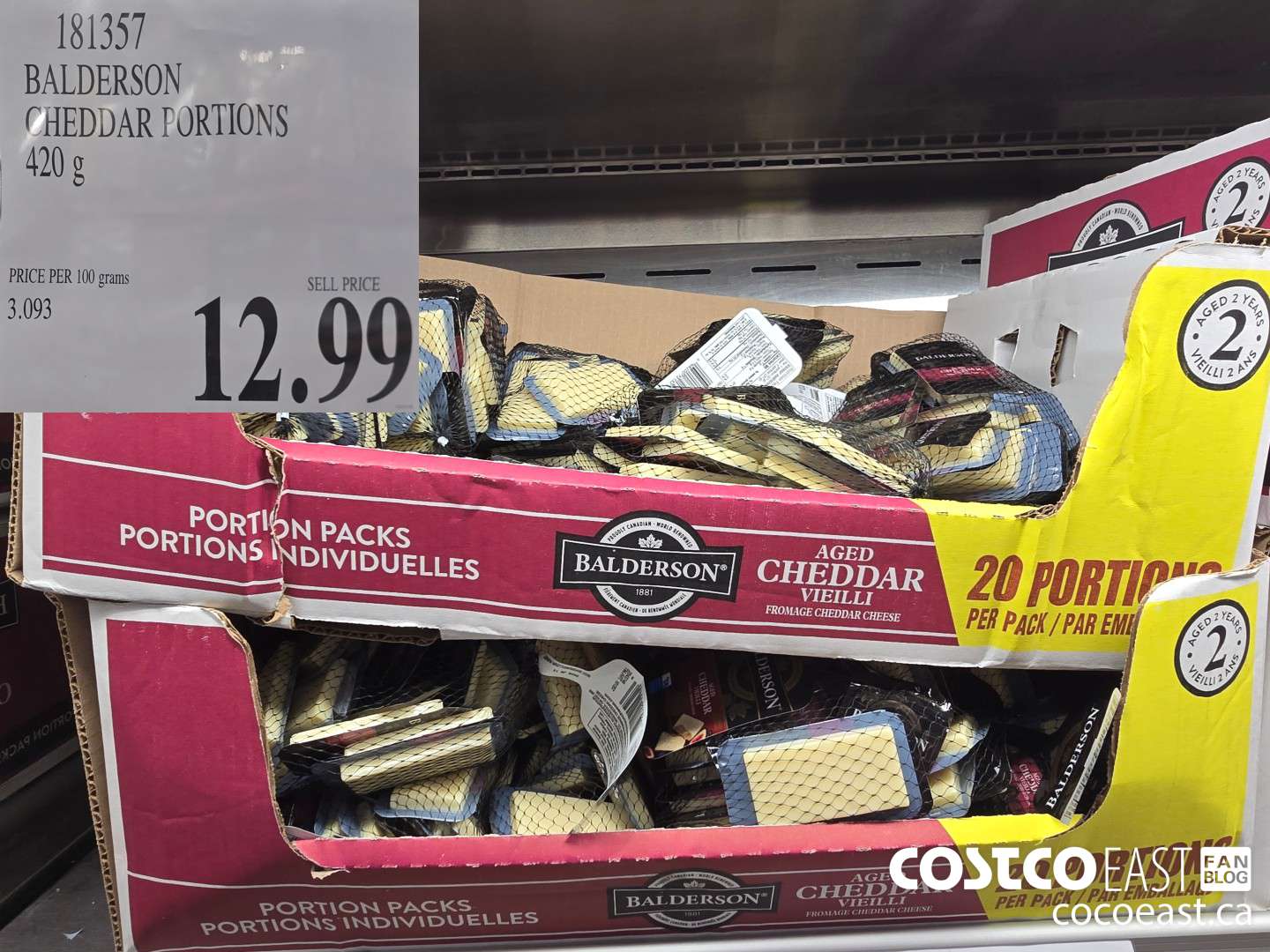 181357 BALDERSON CHEDDAR PORTIONS 420 G $12.99