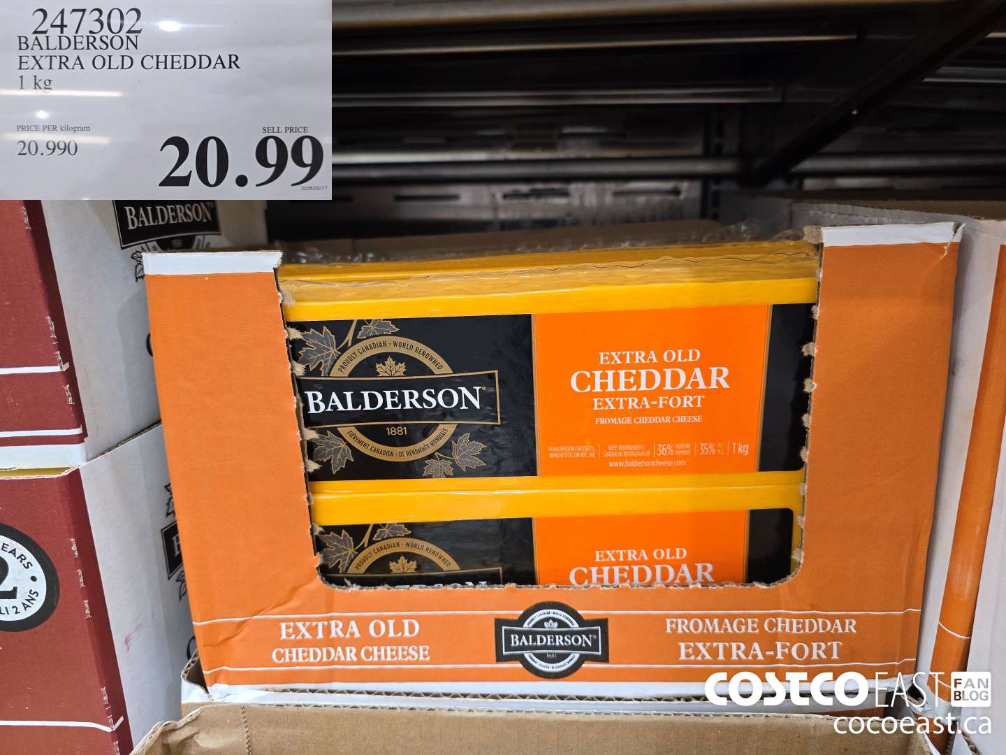 247302 BALDERSON EXTRA OLD CHEDDAR 1 kg $20.99