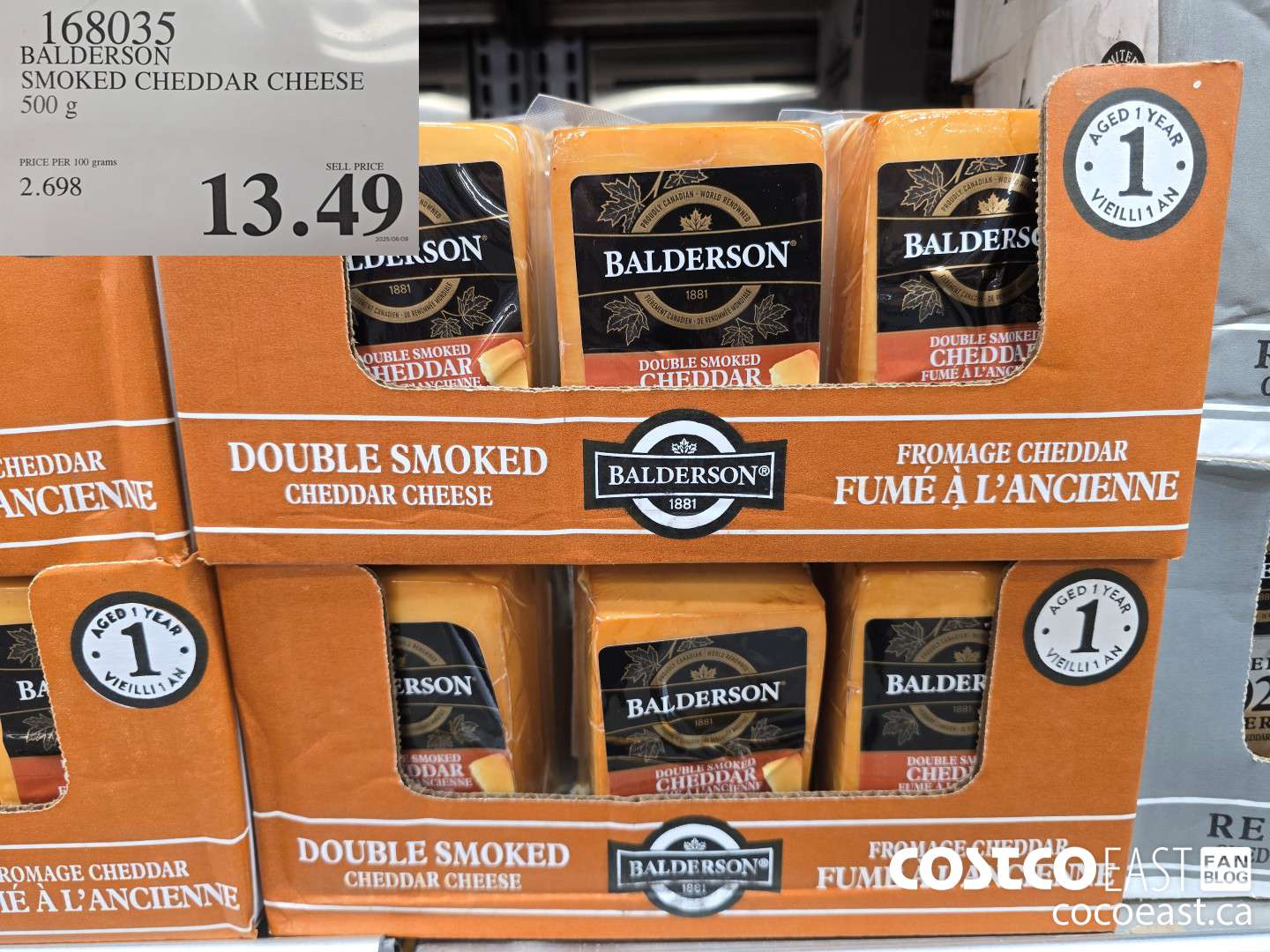 168035 BALDERSON SMOKED CHEDDAR CHEESE 500 G $13.49