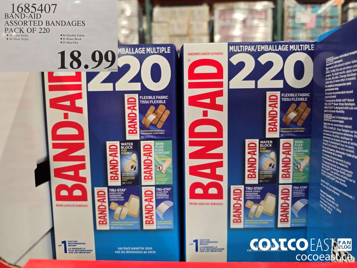 1685407 BAND-AID ASSORTED BANDAGES PACK OF 220 $18.99