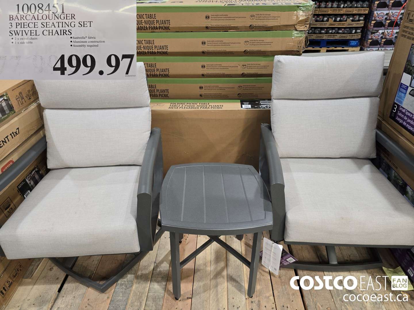 1008451 BARCALOUNGER 3 PIECE SEATING SET SWIVEL CHAIRS $499.97