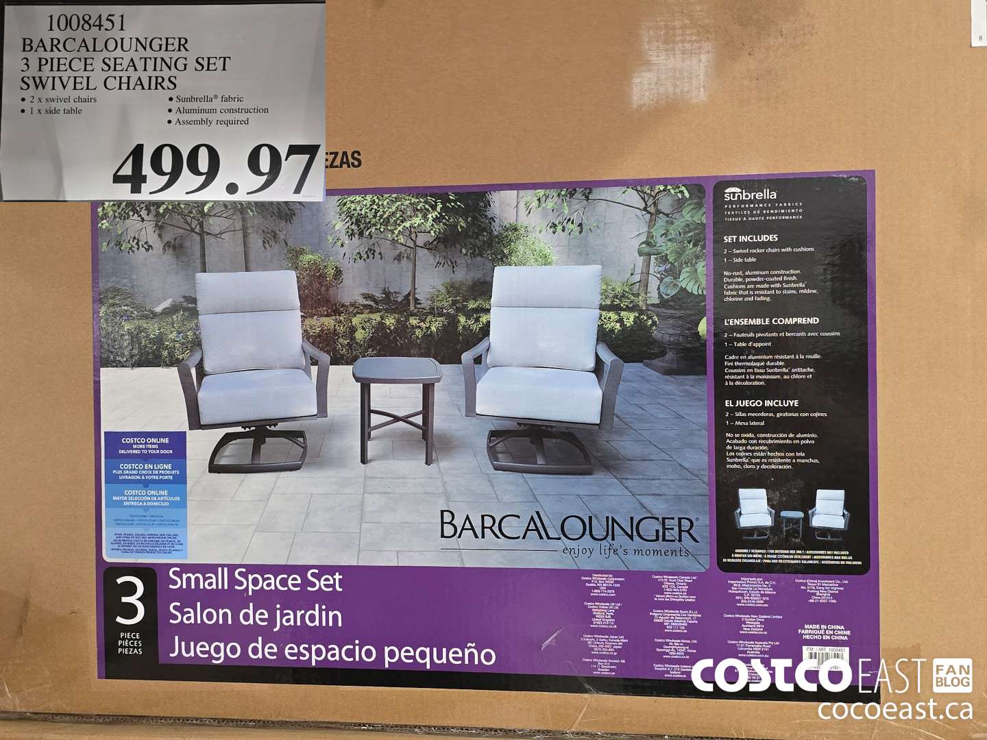 1008451 BARCALOUNGER 3 PIECE SEATING SET SWIVEL CHAIRS $499.97