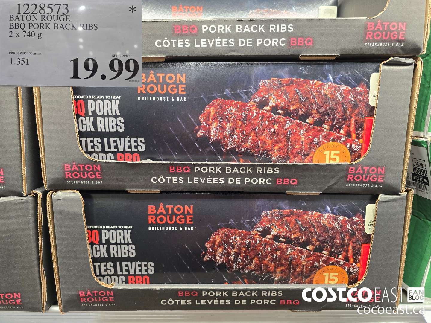1228573 BATON ROUGE BBO PORK BACK RIBS 2 x 740 g  $19.99