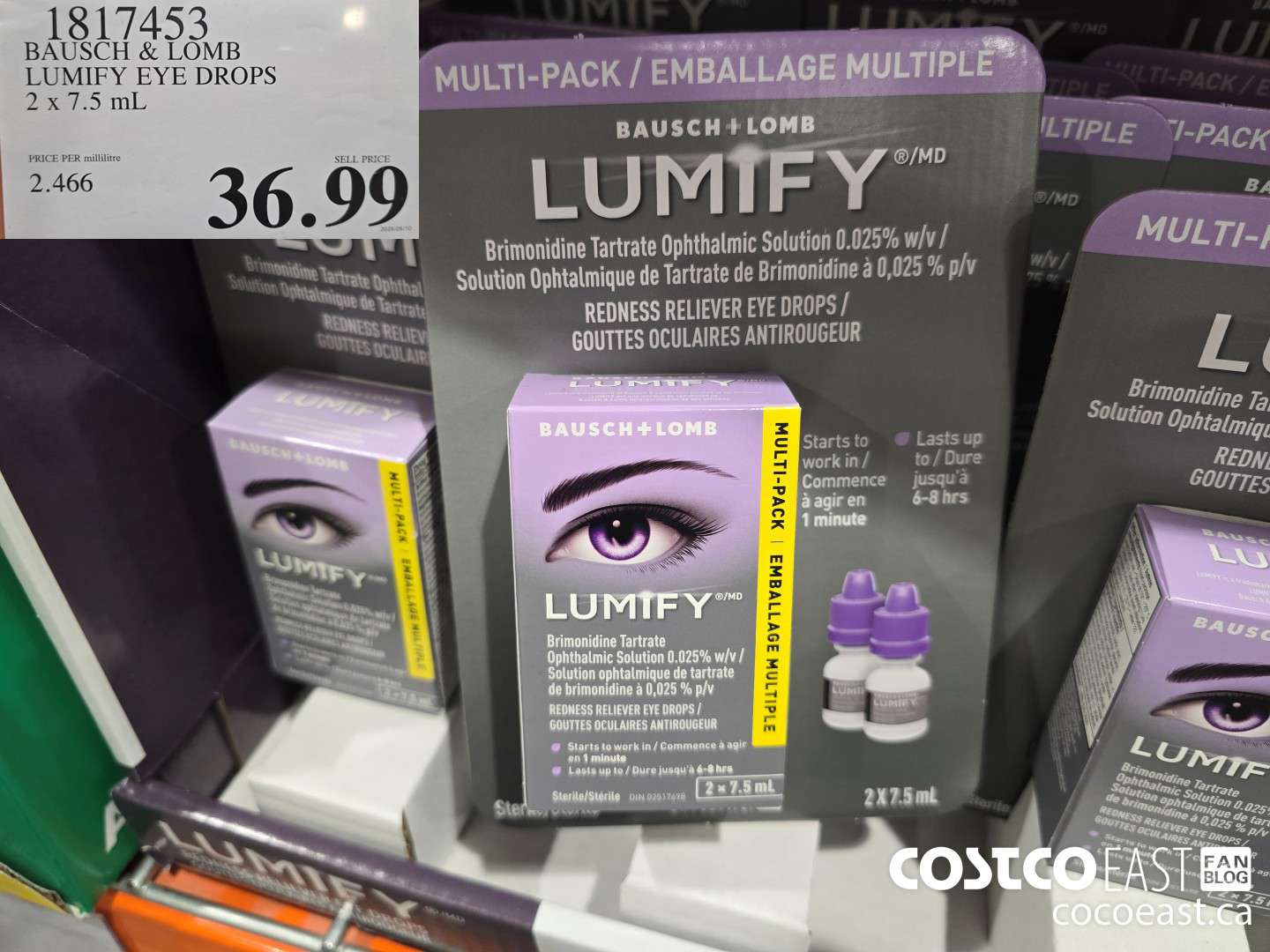 1817453 BAUSCH & LOMB LUMIFY DROPS 2 X 7.5 ML $36.99