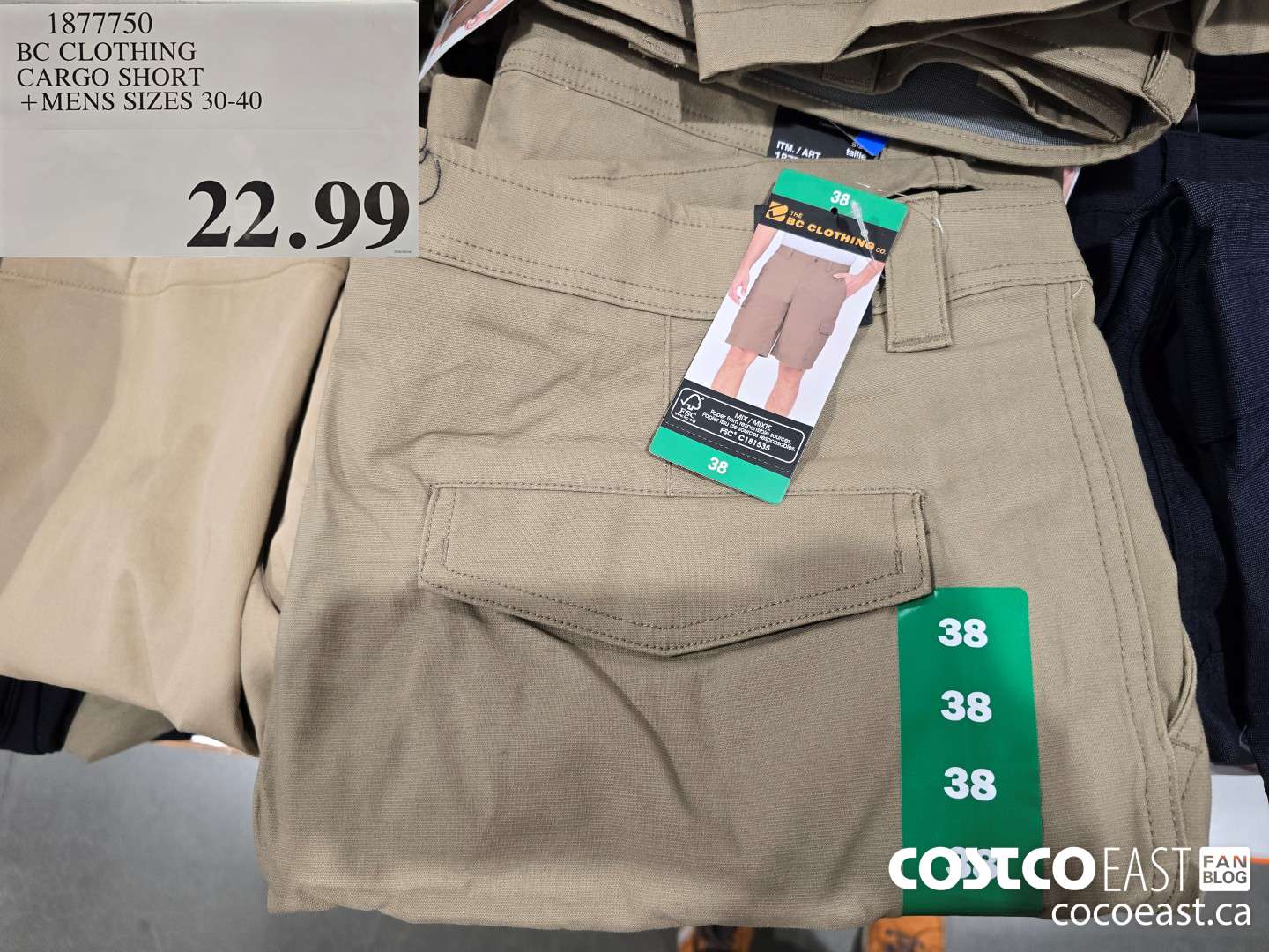 1877750 BC CLOTHING CARGO SHORT +MENS SIZES 30-40 $22.99