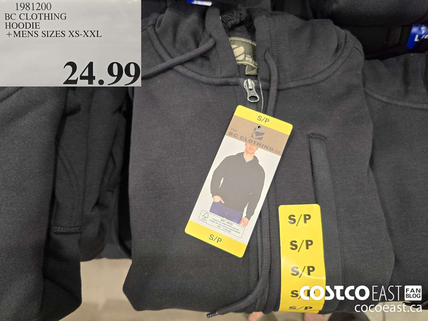 1981200 BC CLOTHING HOODIE +MENS SIZES XS-XXL $24.99