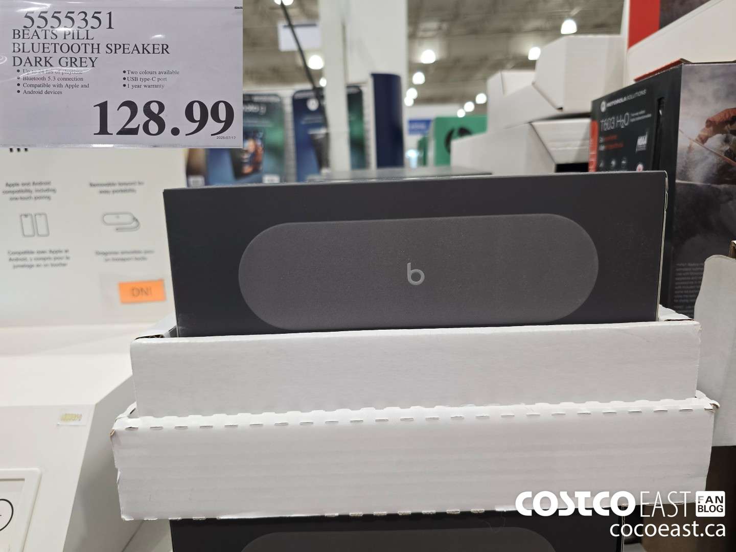 5555351 BEATS PILL BLUETOOTH SPEAKER DARK GREY $128.99