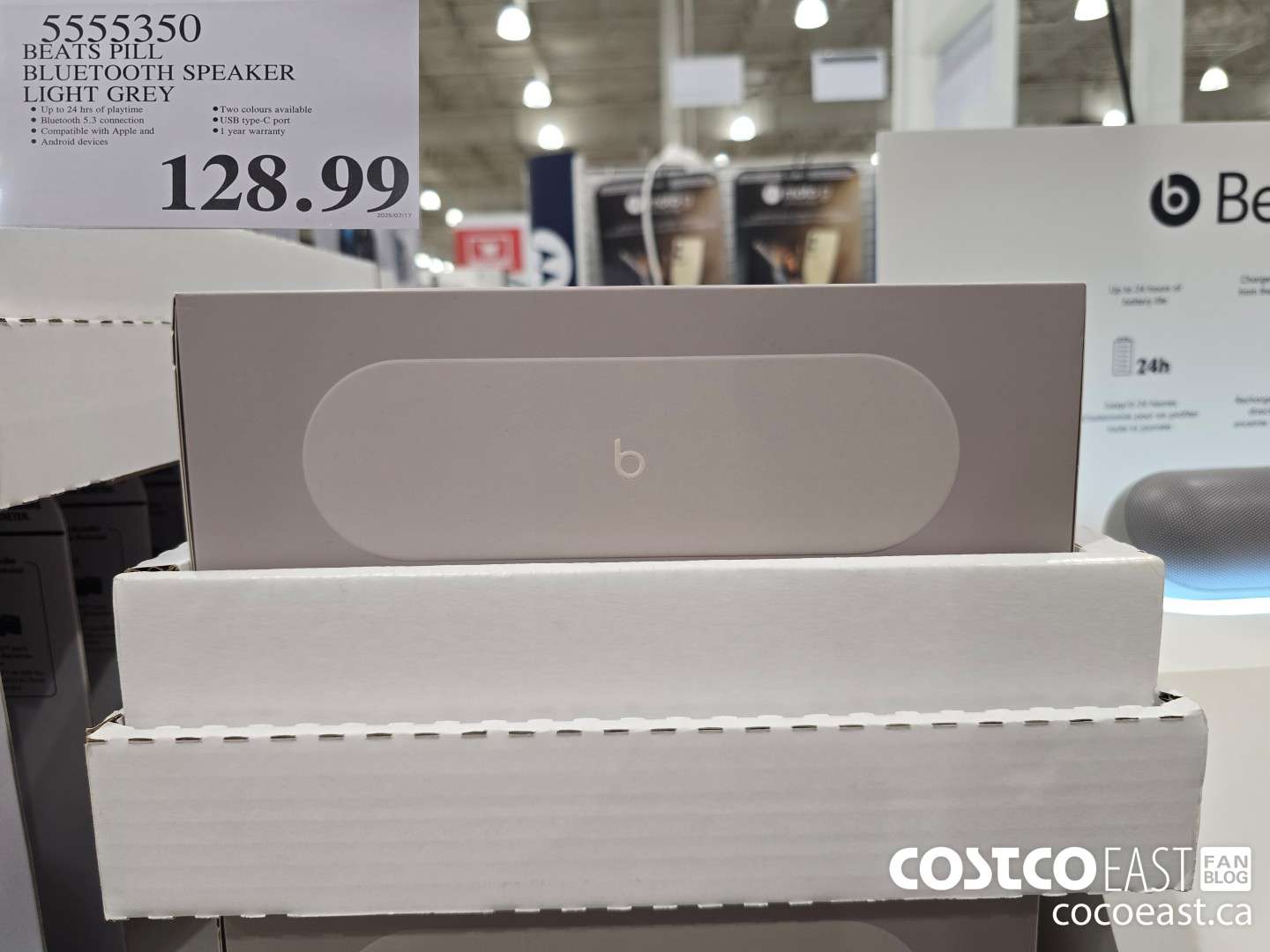 5555350 BEATS PILL BLUETOOTH SPEAKER LIGHT GREY $128.99