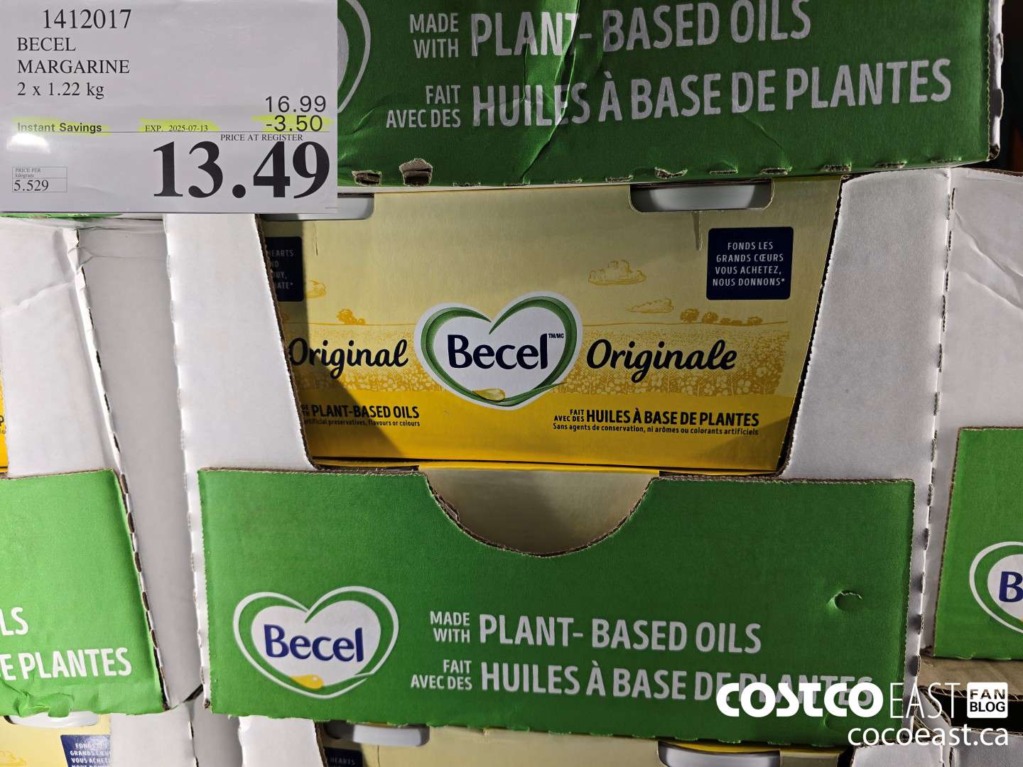 1412017 BECEL MARGARINE 2 X 1.22 KG ($3.50 INSTANT SAVINGS EXPIRES ON 2025-07-13) $13.49